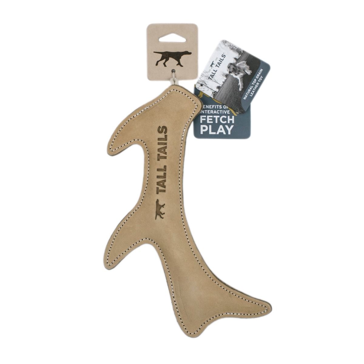 Natural Leather Antler Dog Toy