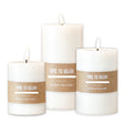 realistic flameless LED pillar candle ivory decorative candle available in multiple sizes