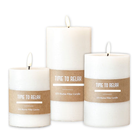 realistic flameless LED pillar candle ivory decorative candle available in multiple sizes