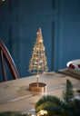 9.4-inch LED wire Christmas tree ornament with warm white lights and timer