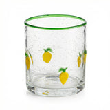 lemon print bubble glass tumbler citrus drink glass for juice iced tea and cocktails