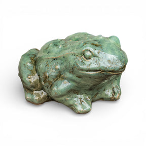 light green ceramic frog statue decorative garden frog figurine for shelf or plant décor