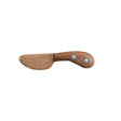 Mango wood canapé knife with aluminum studs, 4.25 inches long, natural finish, perfect for spreading cheeses and dips.