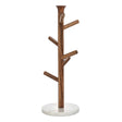 mango wood and marble coffee mug rack display by Creative Co-Op