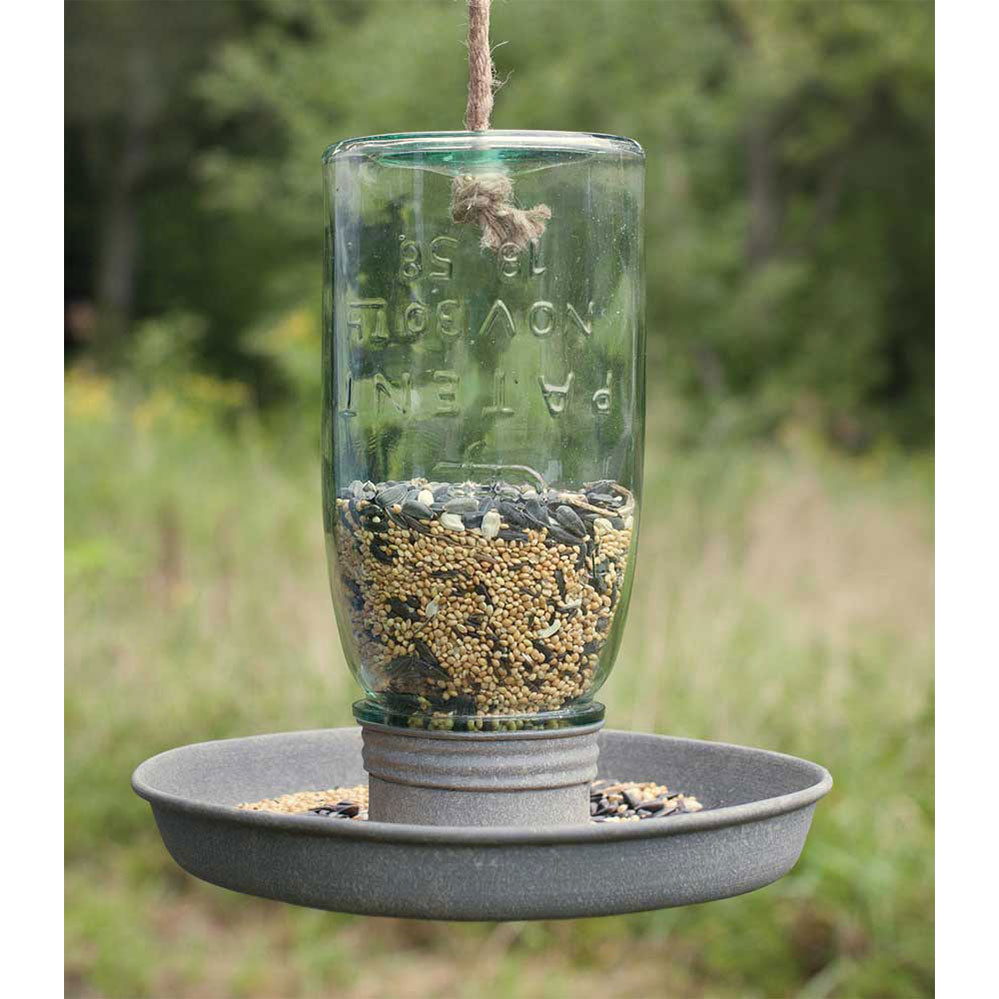 glass mason jar bird feeder by CTW Home