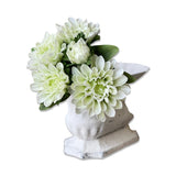 Irish green and white faux mum flower bundle with five stems, styled for spring home decor and floral arrangements