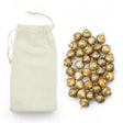 Set of 36 matte antique gold mercury glass ornaments in muslin bag