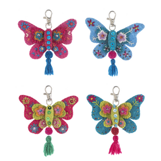 felt embroidered butterfly keychains by Ganz
