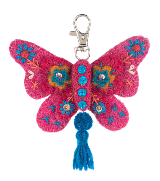 Felt Embroidered Butterfly Keychains