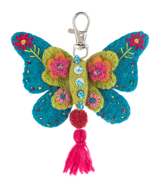 Felt Embroidered Butterfly Keychains