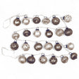 Taupe and cream mercury glass ornament garland with velvet ribbon, 72 inches long