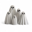 Set of glitter metal nesting Halloween ghost figurines in five sizes