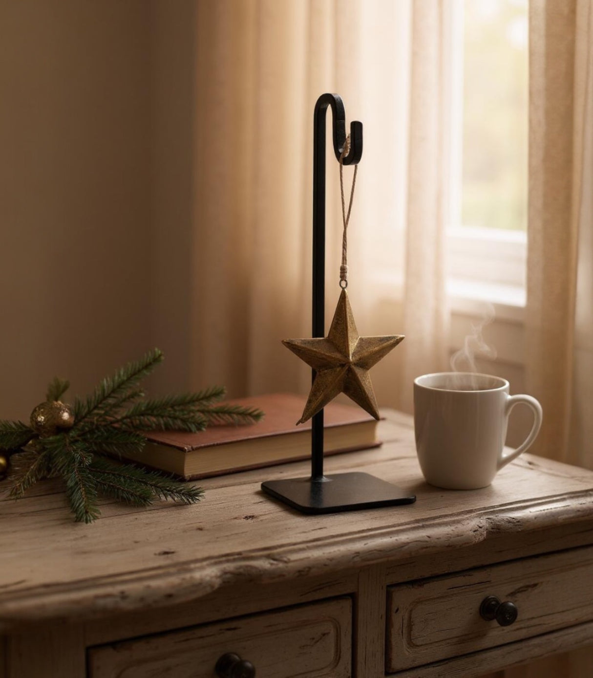 Black Metal Ornament Display Stand | 12'' Tall