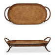 Two rustic metal trays with handles