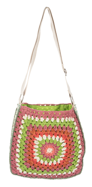 Crochet Granny Square Purse | Vintage Boho Shoulder Bag