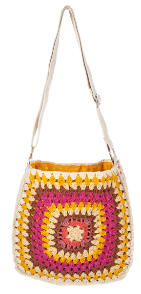 Crochet Granny Square Purse | Vintage Boho Shoulder Bag