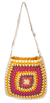 Crochet Granny Square Purse | Vintage Boho Shoulder Bag