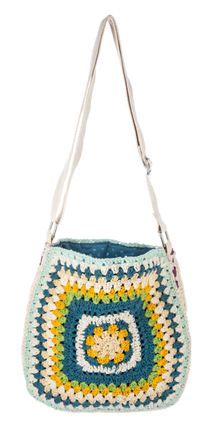 Crochet Granny Square Purse | Vintage Boho Shoulder Bag