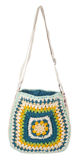 Crochet Granny Square Purse | Vintage Boho Shoulder Bag