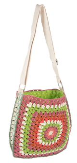 Crochet Granny Square Purse | Vintage Boho Shoulder Bag