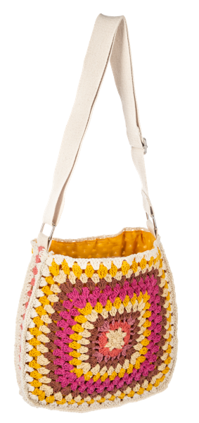 Crochet Granny Square Purse | Vintage Boho Shoulder Bag