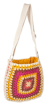 Crochet Granny Square Purse | Vintage Boho Shoulder Bag