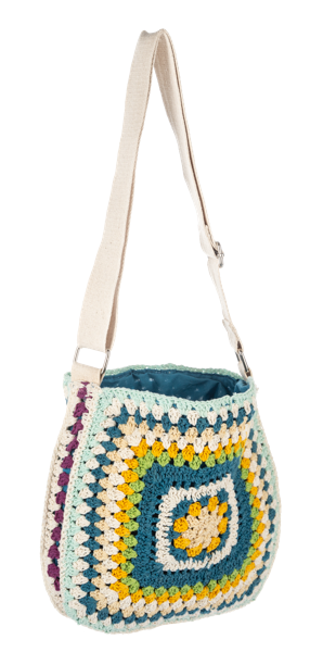 Crochet Granny Square Purse | Vintage Boho Shoulder Bag