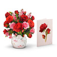mini blooming roses pop up card floral bouquet greeting card gift keepsake by FreshCut Paper