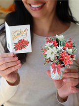 Mini Festive Poinsettia Pop-Up Card | FreshCut Paper