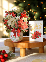 Mini Festive Poinsettia Pop-Up Card | FreshCut Paper