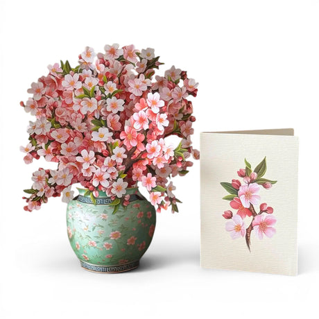 mini cherry blossom pop up card sakura floral bouquet greeting card gift
