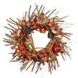 26-inch mixed harvest fall wreath with pumpkins, berries, seed pods and autumn foliage