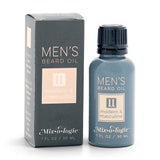 Mixologie Men’s II Modern and Masculine beard oil with peppermint, lavender, sandalwood, cedar, tonka, moss, and black amber
