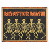 22" vintage-style Halloween sign with dancing skeletons and “Monster Mash” text