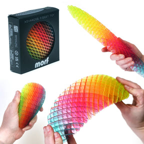 Morf Fidget Worm Rainbow Big sensory fidget toy expandable rainbow stress relief toy tactile desk fidget for focus and anxiety relief