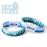 blue mountains and forests tap to pray bible verse wristband