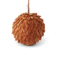 Mustard paper petal leaf ball ornament with jute hanging loop