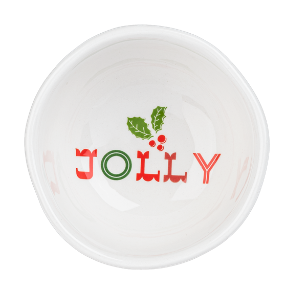 White Ceramic Holiday Tidbit Bowls