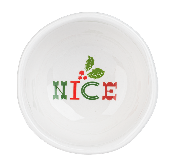 White Ceramic Holiday Tidbit Bowls