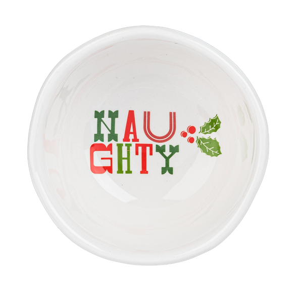 White Ceramic Holiday Tidbit Bowls