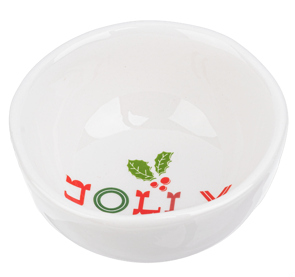 White Ceramic Holiday Tidbit Bowls