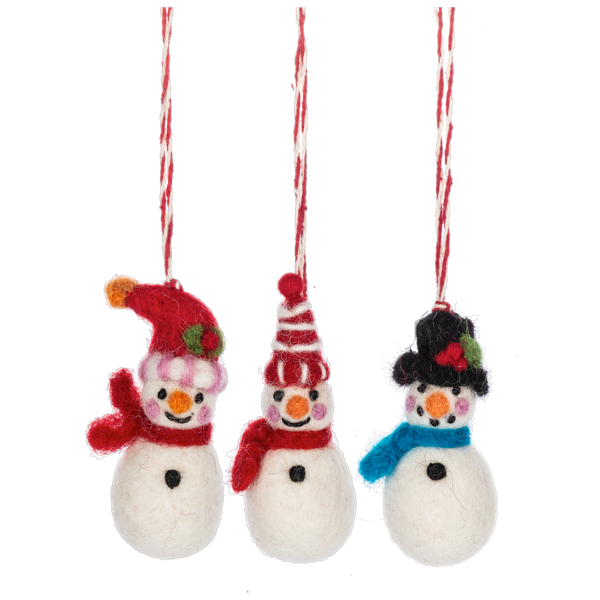 Felt Snowman Ornaments