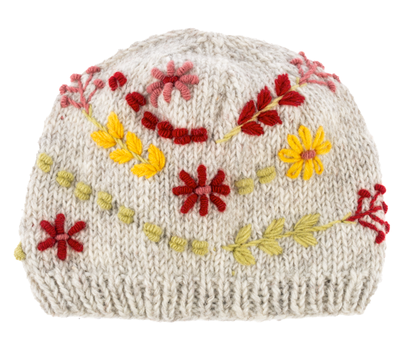 Embroidered Floral Knit Winter Hats | 3 Styles
