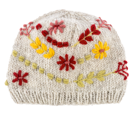 Embroidered Floral Knit Winter Hats | 3 Styles
