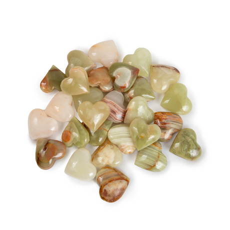 Polished natural onyx heart stones by Sugarboo