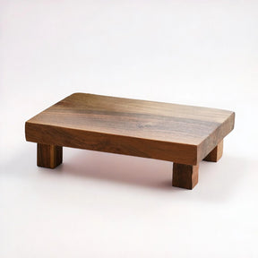 solid natural wood riser with four legs, 9 inches wide for candles, plants, or home decor