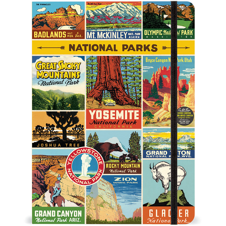 Vintage-Inspired National Parks Notebook Journal with Elastic Closure