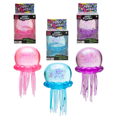 nee doh jellysquish jellyfish squishy sensory toy glitter fidget stress toy