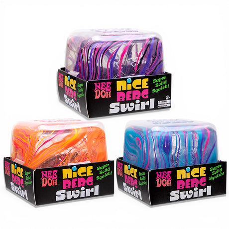 nee doh nice berg swirl squishy sensory cube fidget toy colorful marbled stress toy
