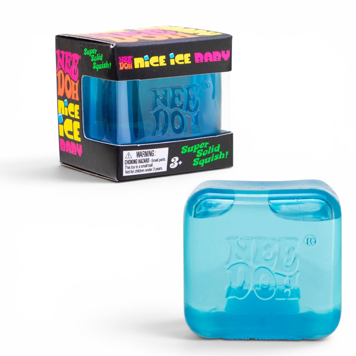 NeeDoh Nice Ice Baby mini sensory cube blue squishy fidget toy